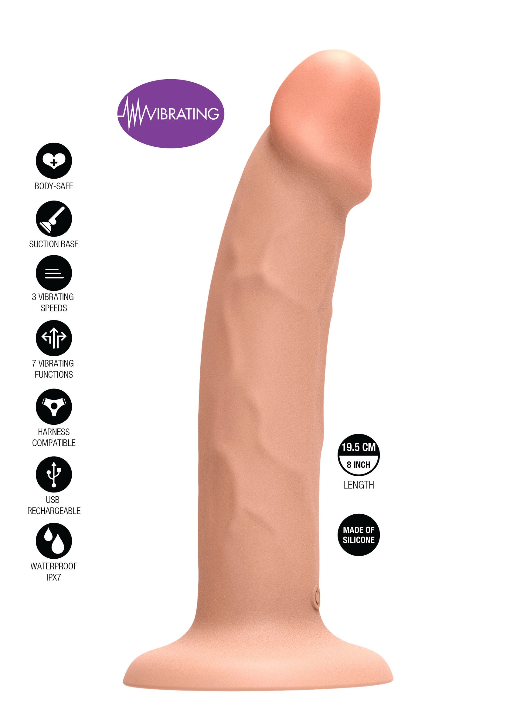 HARNESS DONG VIBRATING 19.5cm