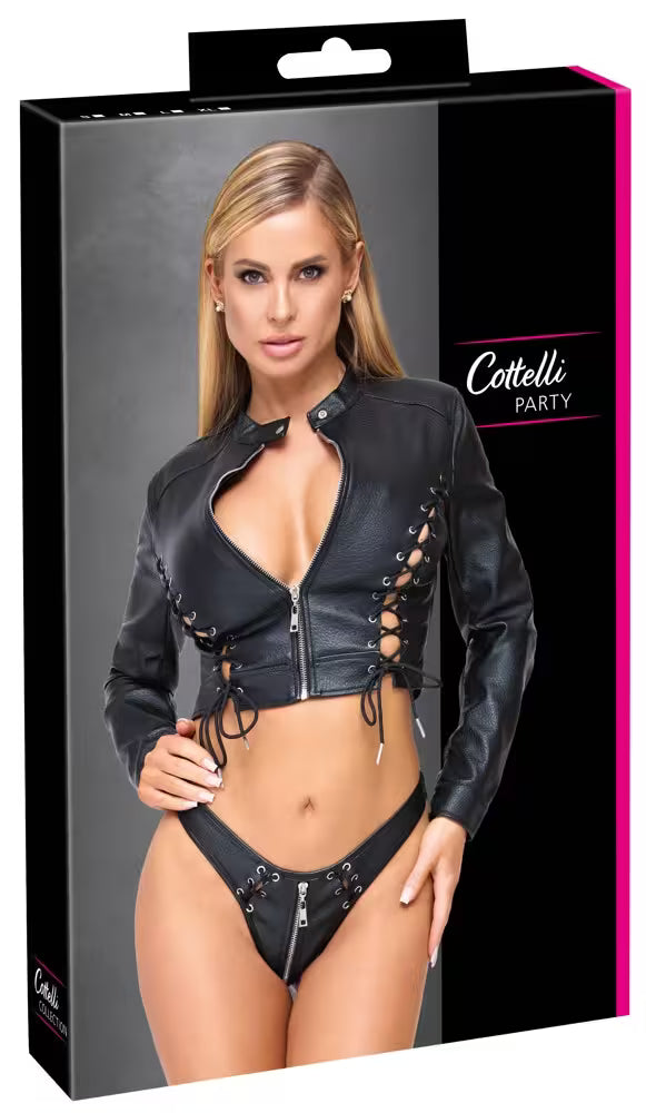CROPPED JACKET AND THONG