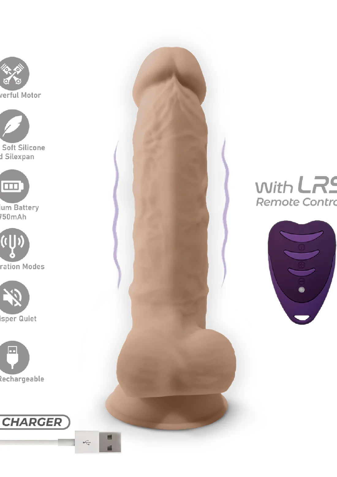DILDO VIBRATING MODEL 8 INCH