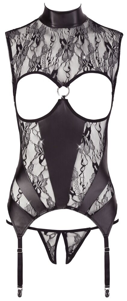 WETLOOK BASQUE WITH STRING