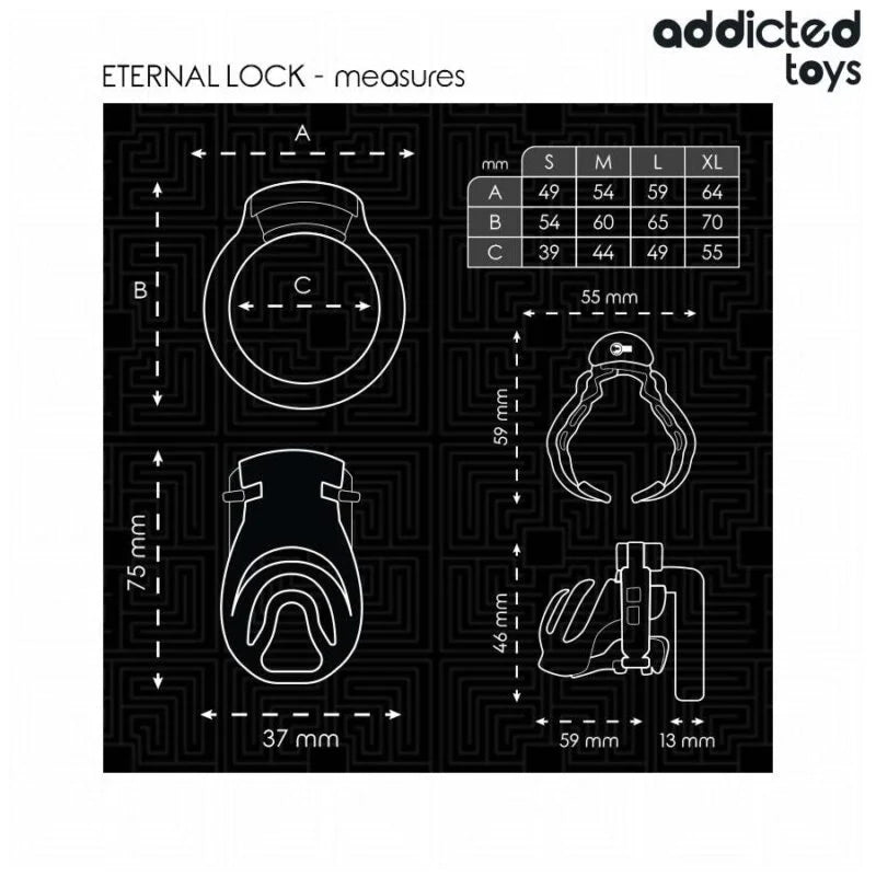 ADDICTED TOYS LOCKED – ETERNAL LOCK PENIS CAGE