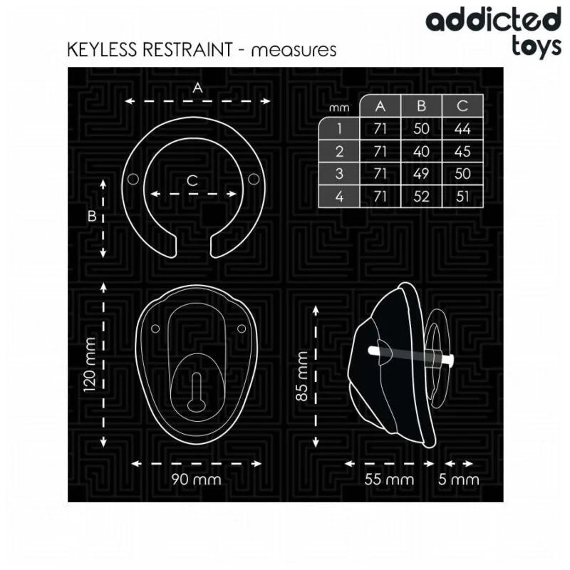 ADDICTED TOYS LOCKED – KEYLESS RESTRAINT PENIS CAGE