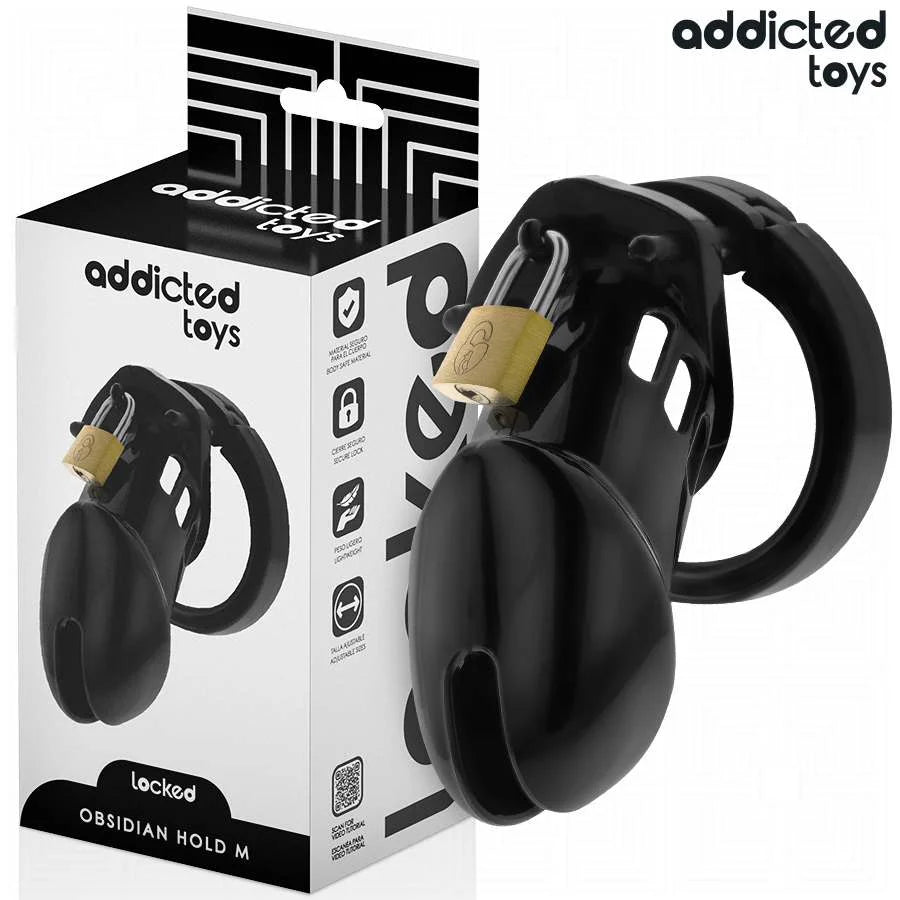 ADDICTED TOYS LOCKED – OBSIDIAN HOLD PENIS CAGE SIZE M