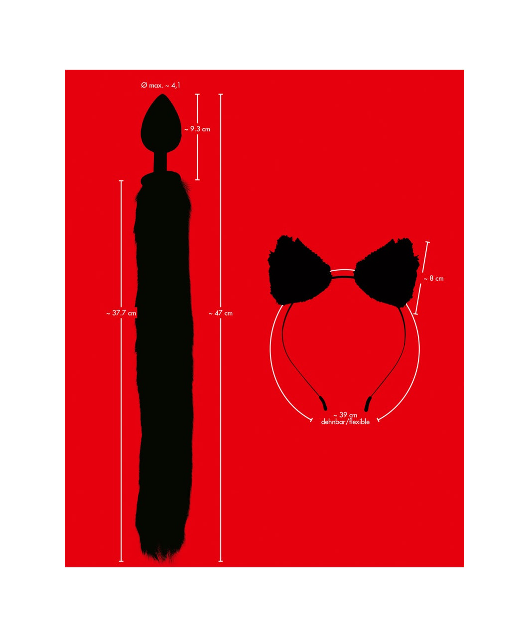 BAD KITTY PET PLAY TAIL PLUG & EARS SET