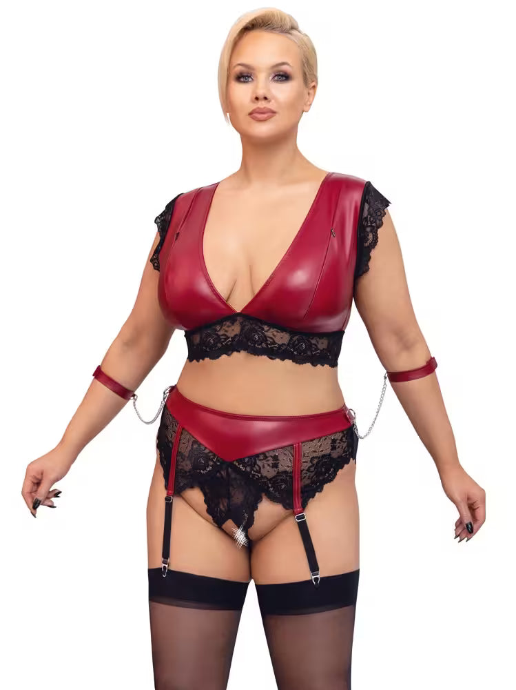 BRALETTE AND SUSPENDER STRING WITH RESTRAINTS