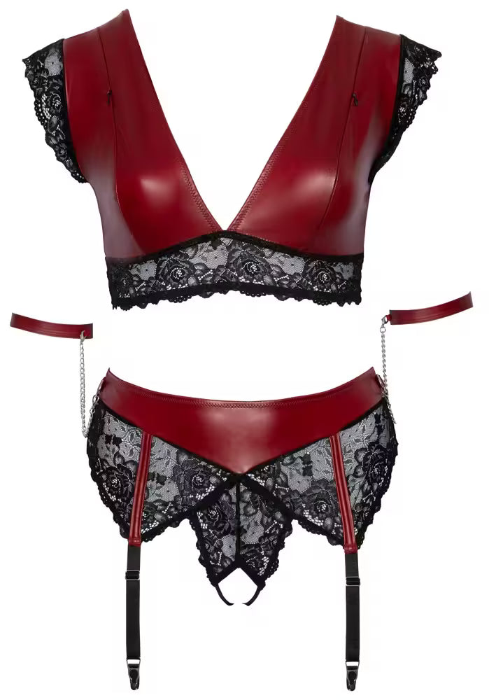 BRALETTE AND SUSPENDER STRING WITH RESTRAINTS