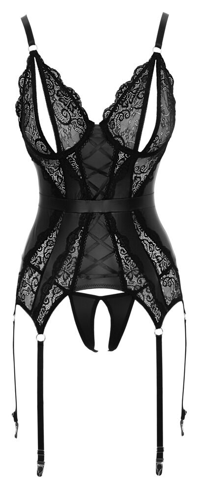 LACE BASQUE WITH CROTCHLESS STRING