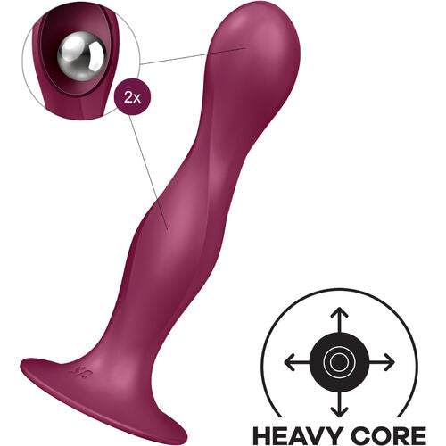 DOUBLE BALL-R SILICONE DILDO GARNET