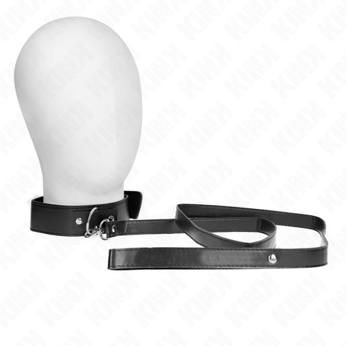COLLAR WITH LEATHER LEASH