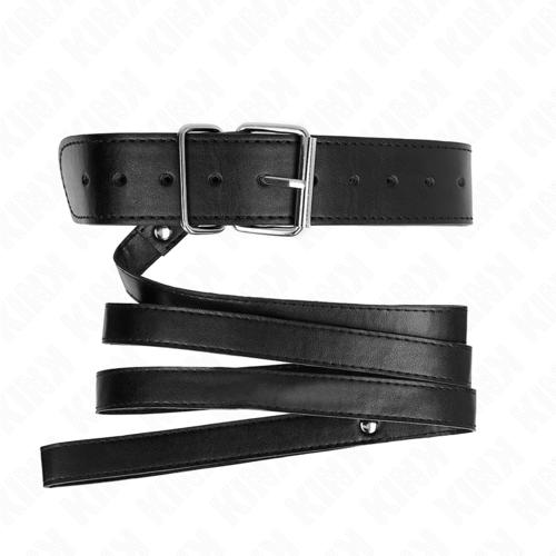 COLLAR WITH LEATHER LEASH