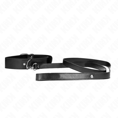 COLLAR WITH LEATHER LEASH