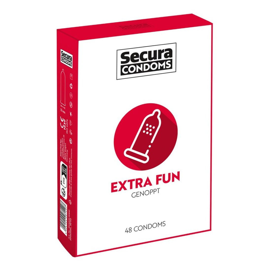 EXTRA FUN RIBBED CONDOMS - 48 PIECES