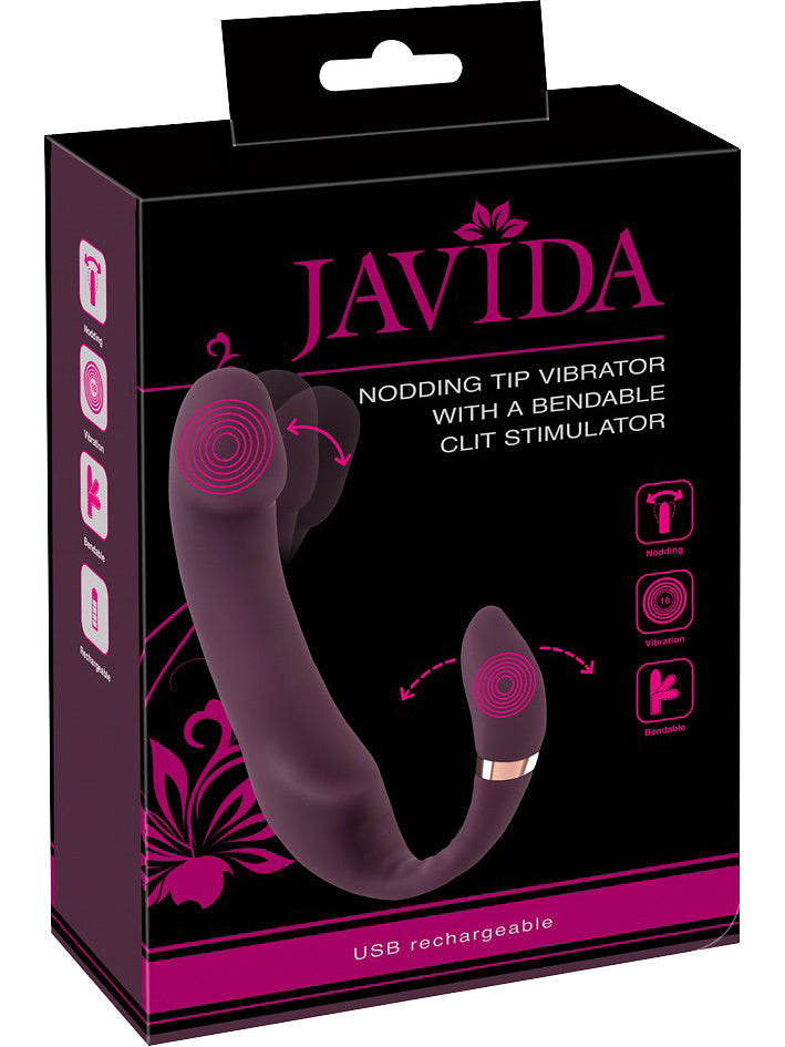 JAVIDA NODDING TIP VIBRATOR WITH BENDABLE CLIT STIMULATOR