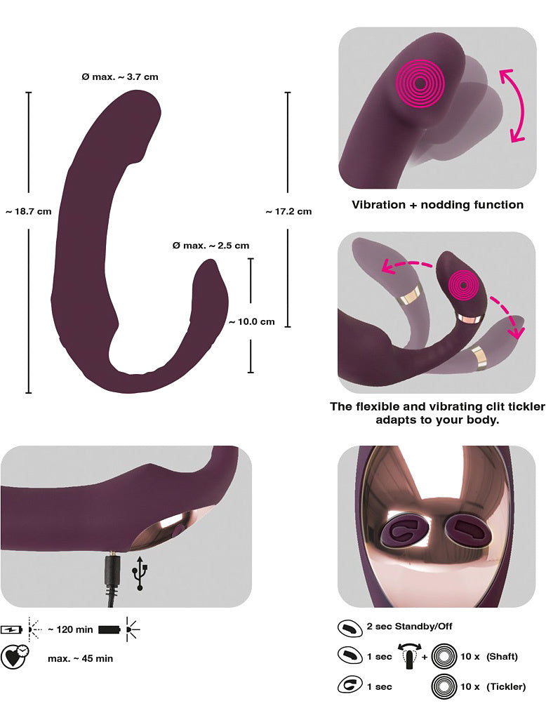 JAVIDA NODDING TIP VIBRATOR WITH BENDABLE CLIT STIMULATOR
