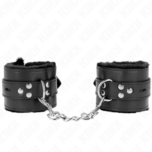 FUR LINED WRIST CUFFS WITH SQUARE HOLES