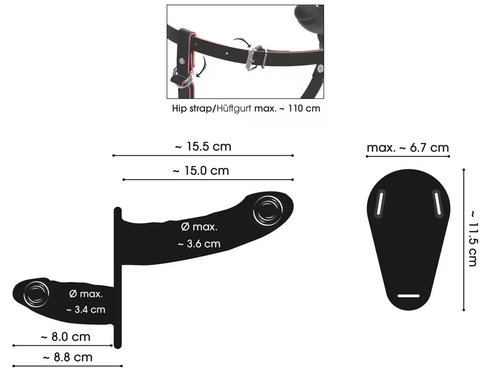 RC VIBRATING DOUBLE STRAP-ON
