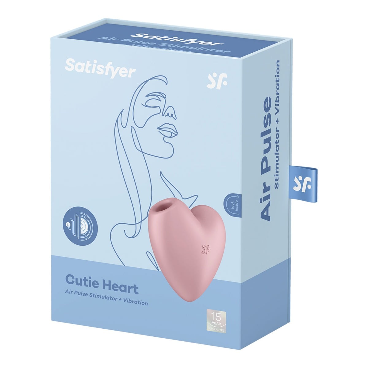 SATISFYER CUTIE HEART DOUBLE AIR PULSE VIBRATOR LIGHT RED