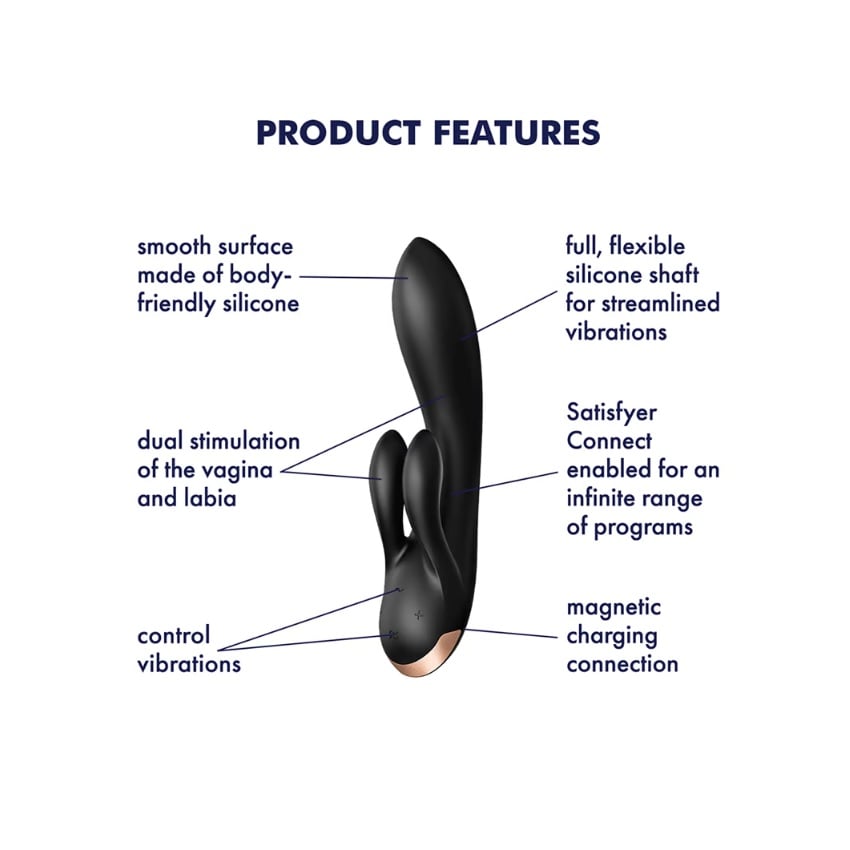 SATISFYER DOUBLE FLEX VIBRATOR BLACK