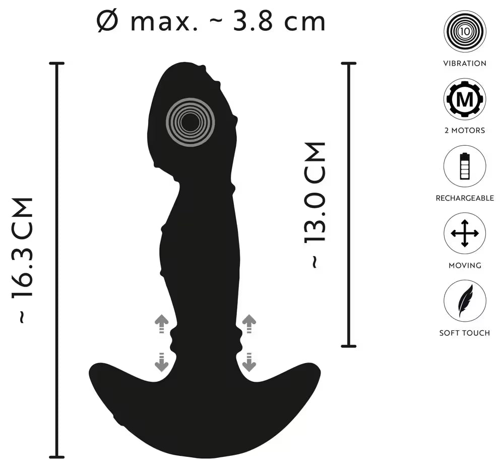 VIBRATING PROSTATE PLUG WITH MOVING RINGS