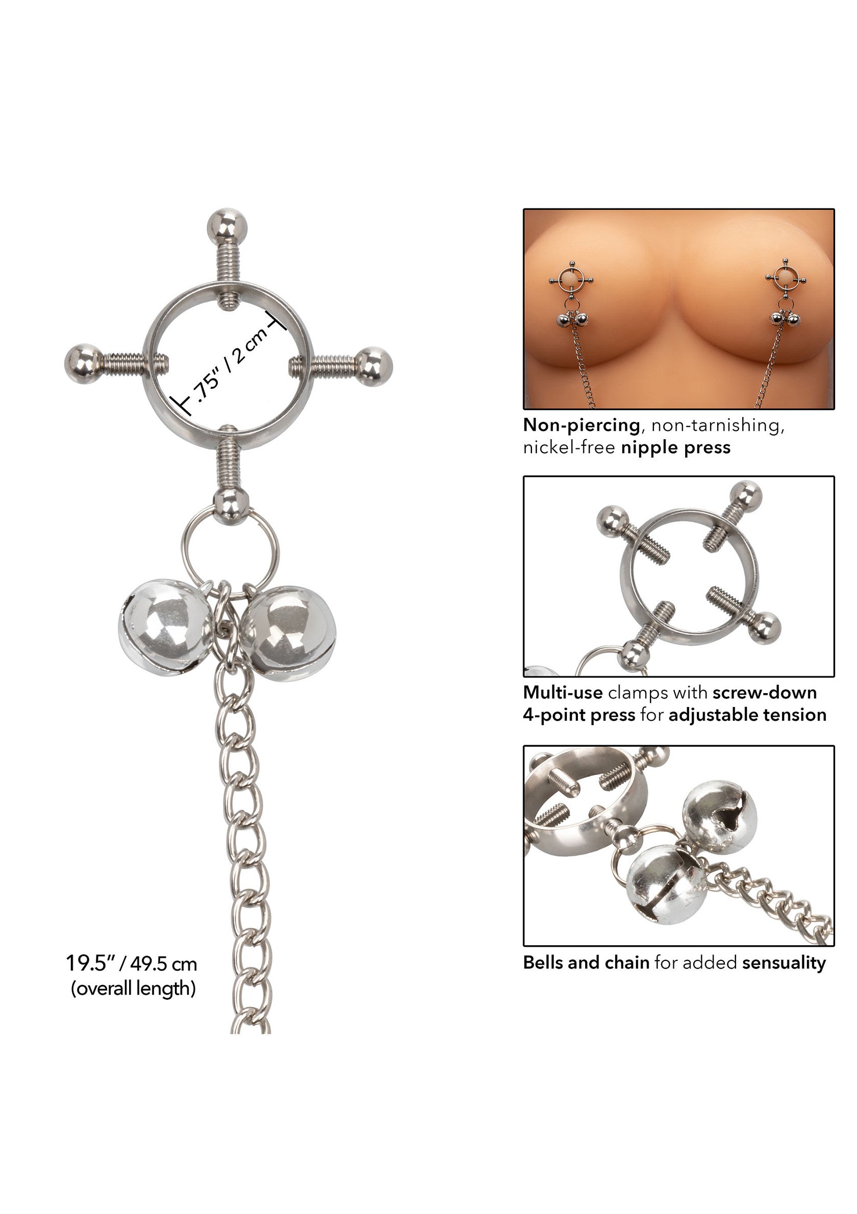 NIPPLE GRIPS 4-POINT WITH BELLS