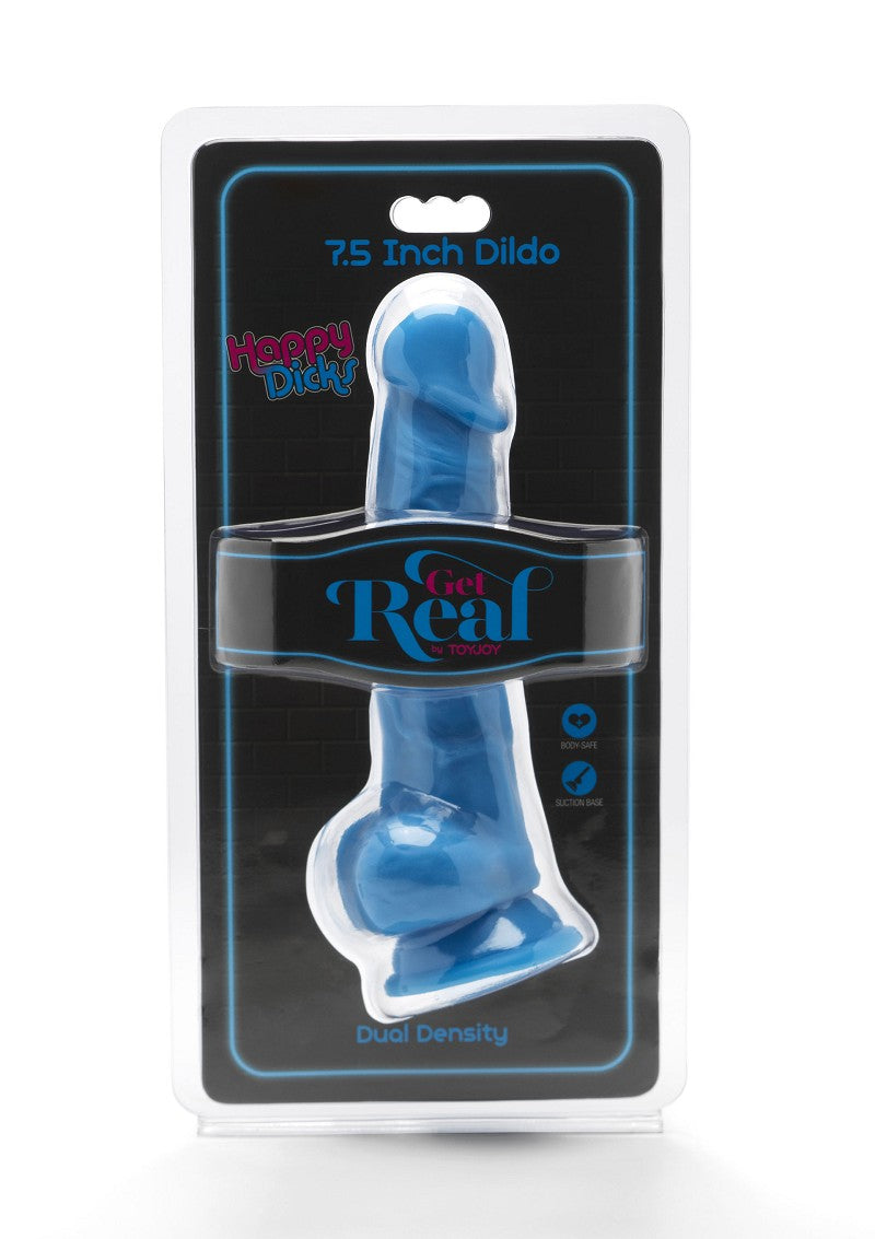 GET REAL HAPPY DICKS 7.5 INCH WITH BALLS
