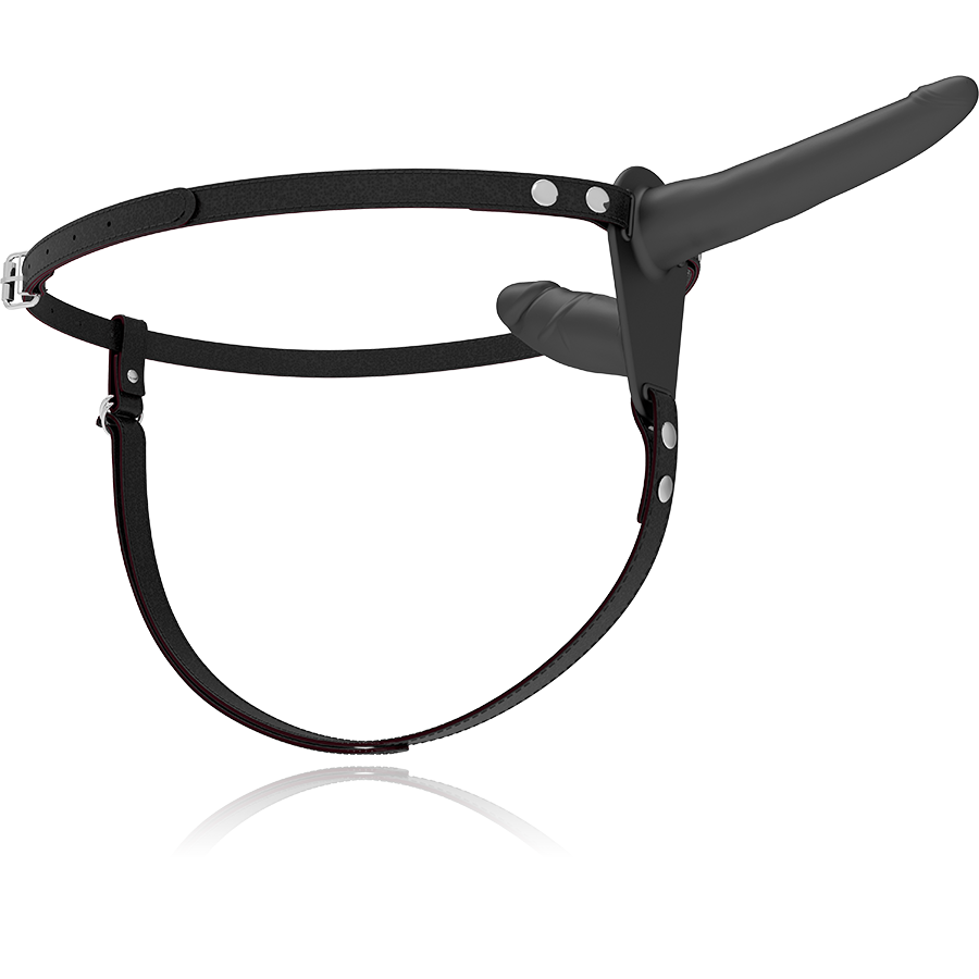 DOUBLE PENETRATION BLACK VIBRATING HARNESS