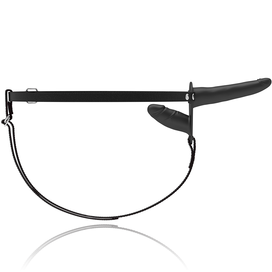 DOUBLE PENETRATION BLACK VIBRATING HARNESS