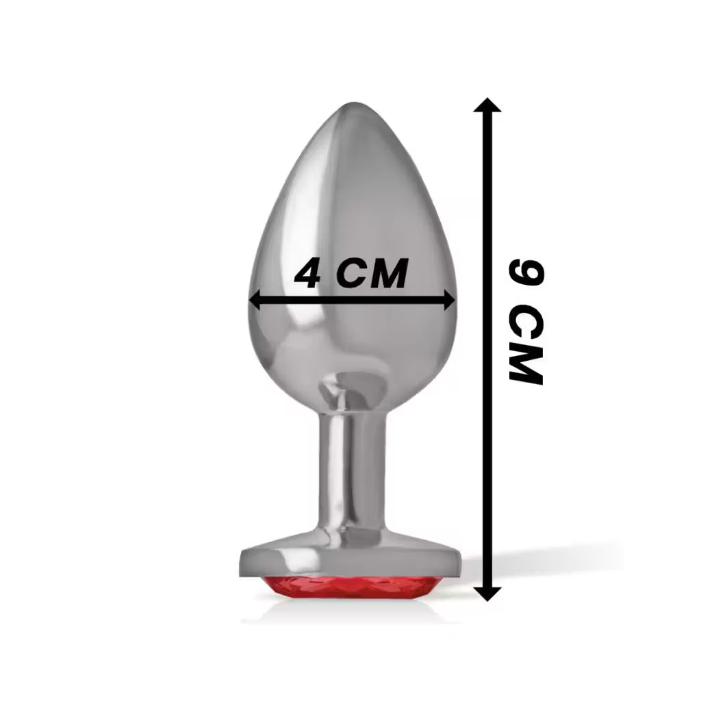 METAL PLUG WITH RED CRYSTAL SIZE L