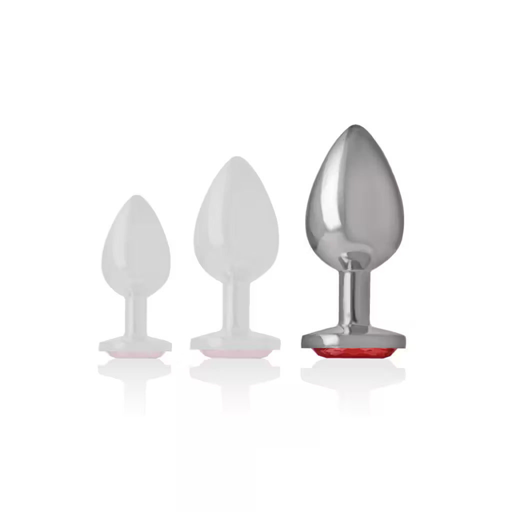 METAL PLUG WITH RED CRYSTAL SIZE L