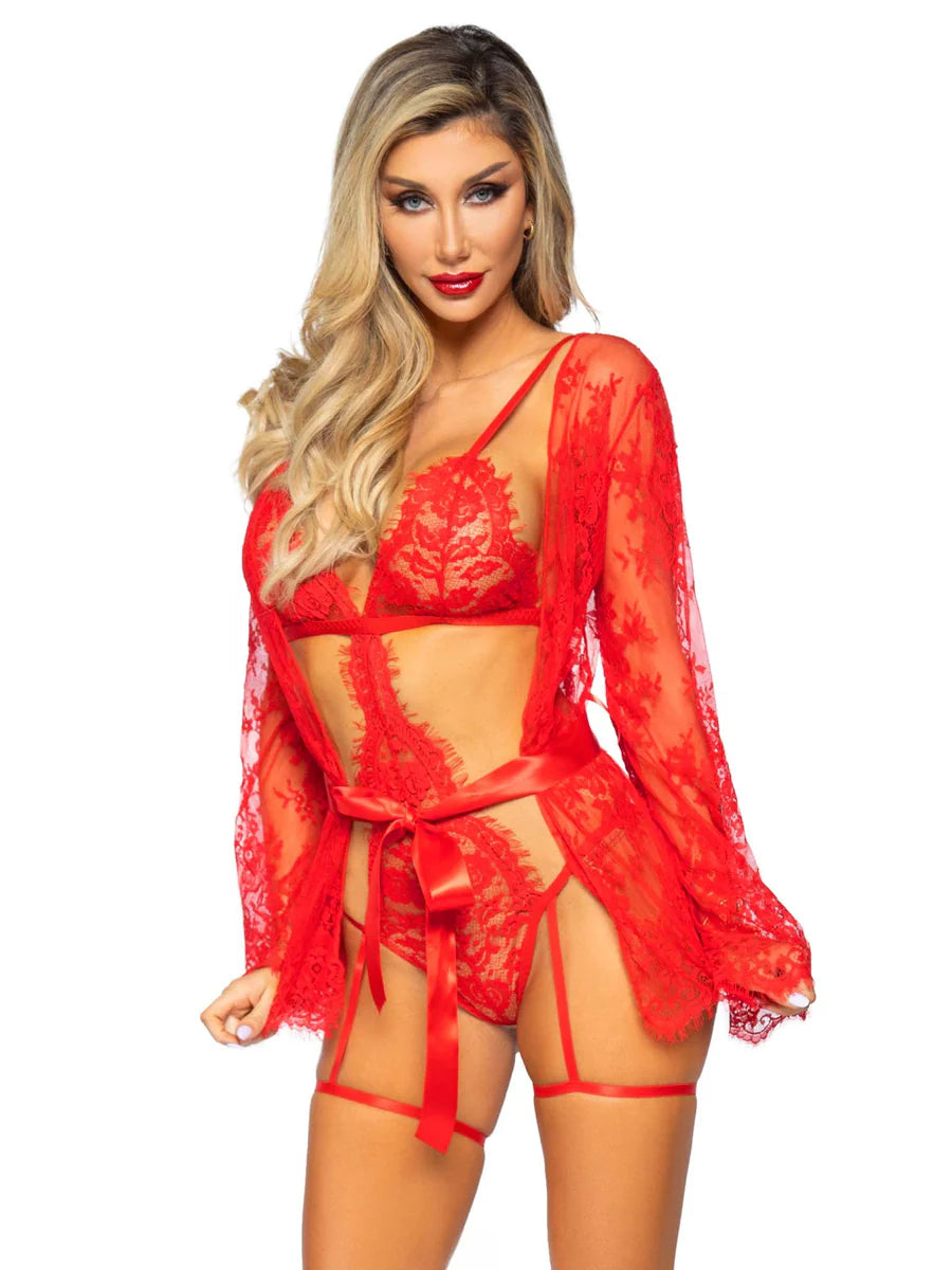 LACE TEDDY & ROBE SET
