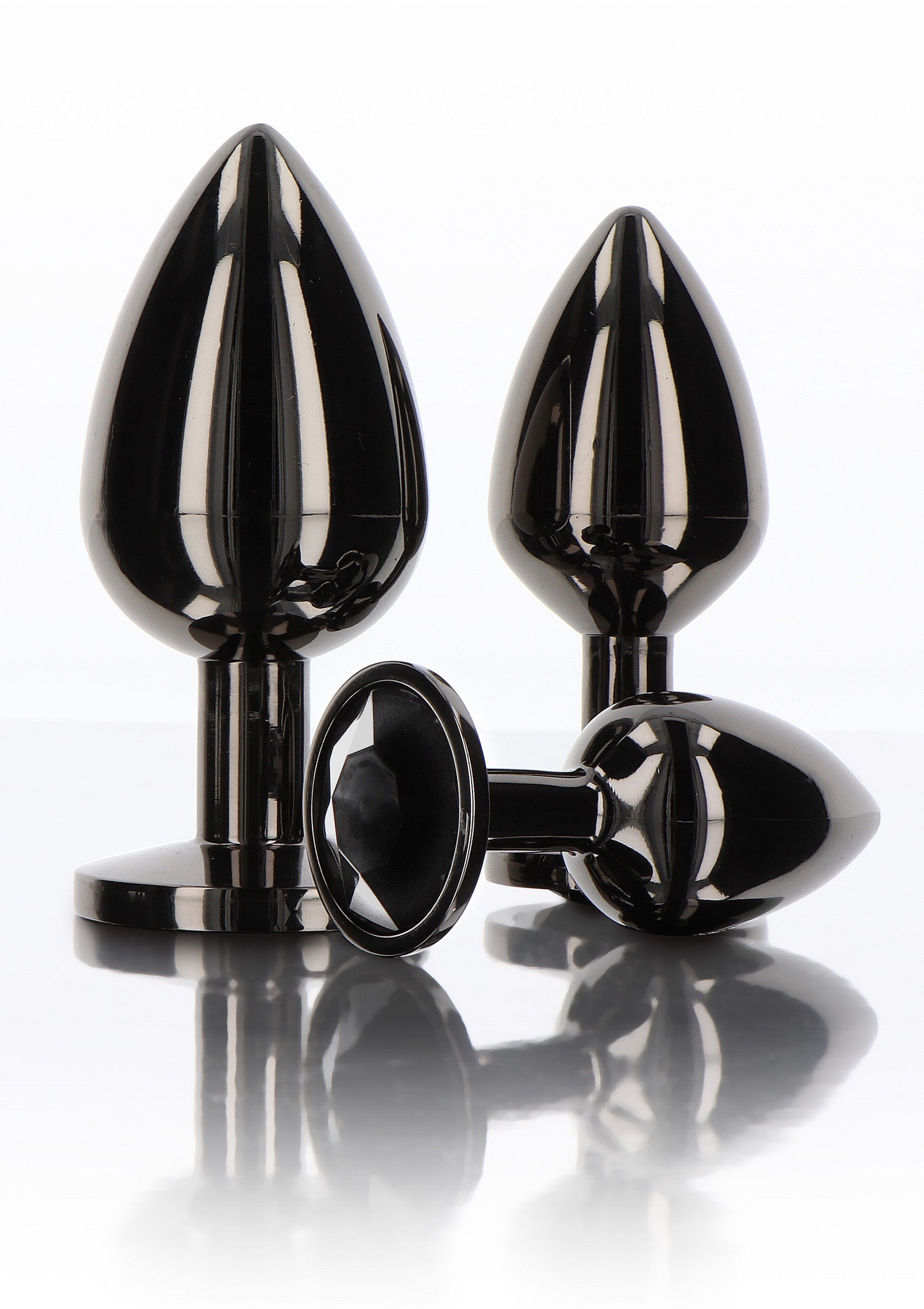 BLACK BUTT PLUG WITH DIAMOND JEWEL