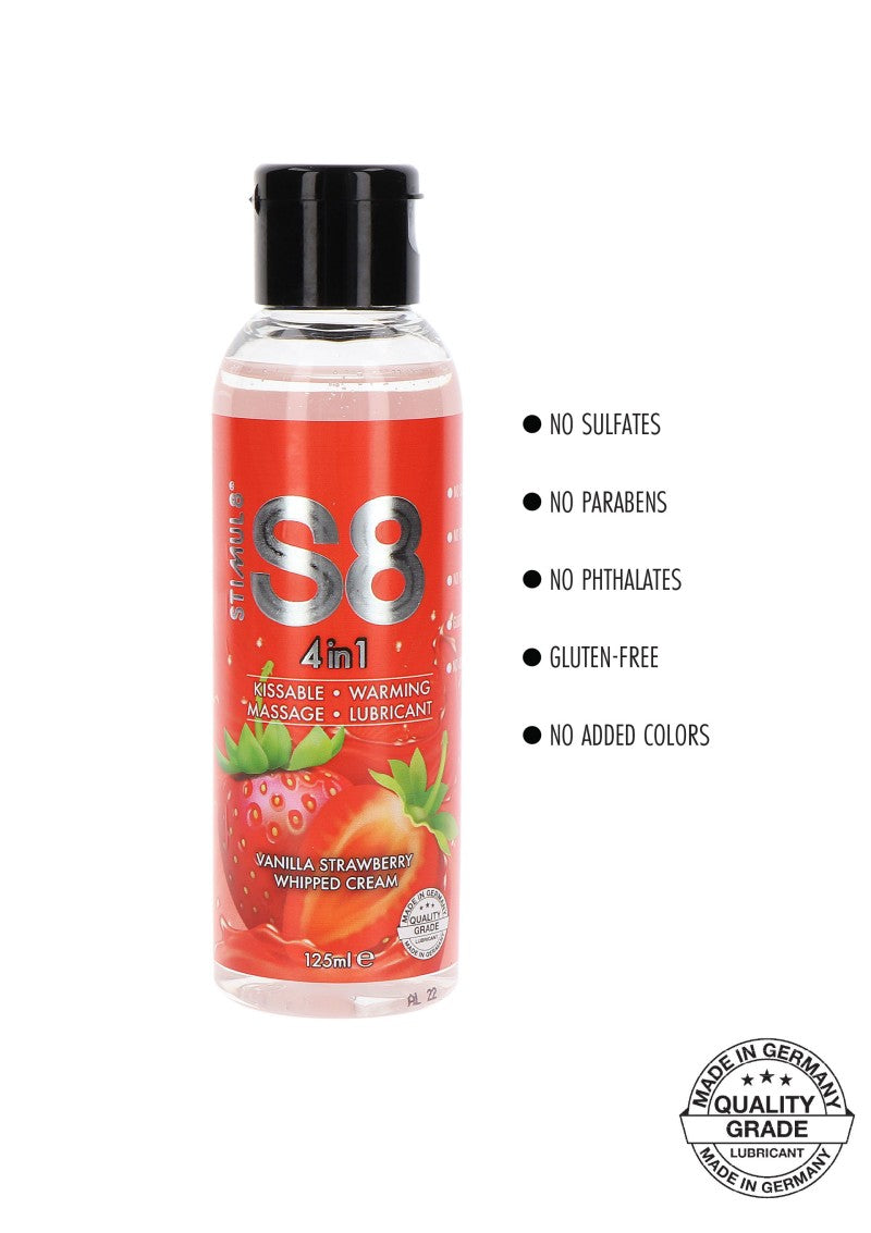 4 IN 1 -VANILLA STRAWBERRY WHIPPED CREAM- DESSERT LUBRICANT 125ml