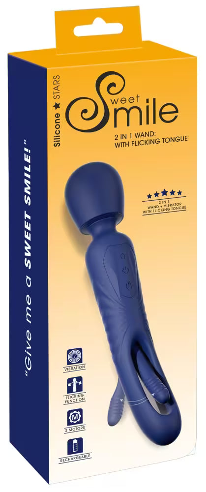 2 IN 1 WAND WITH FLICKING TONGUE