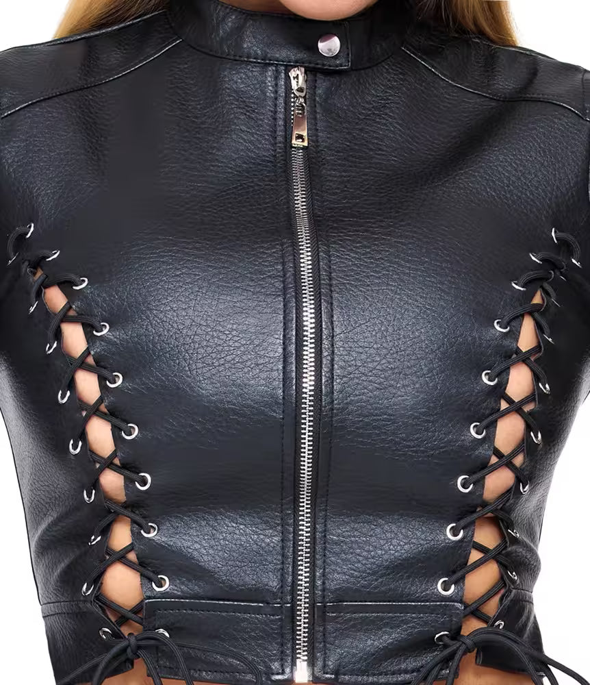 CROPPED JACKET AND THONG