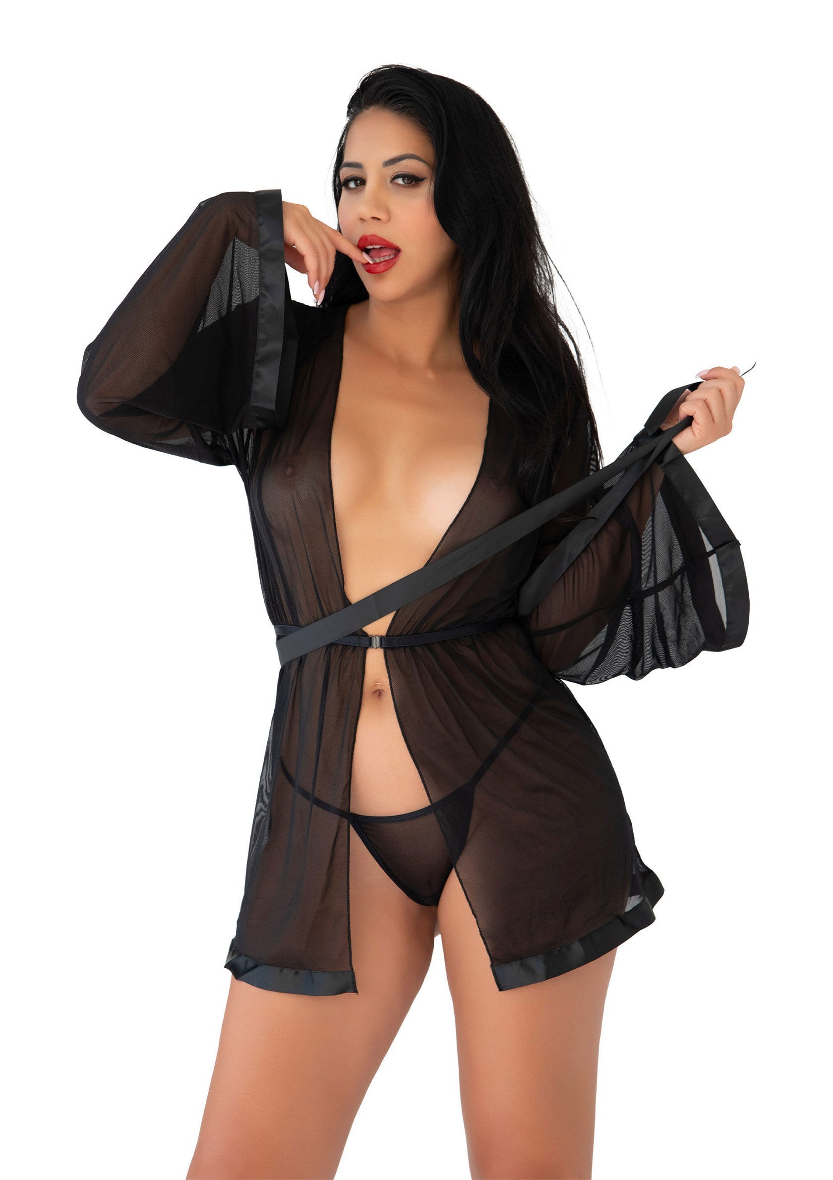 SHEER KIMONO AND STRING
