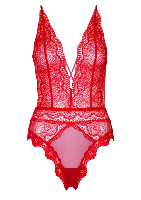 DEEP-V LACE TEDDY