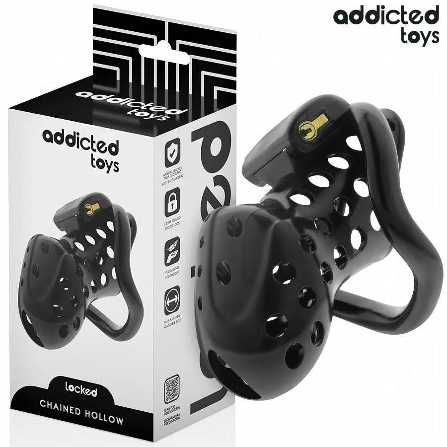 ADDICTED TOYS LOCKED – CHAINED HOLLOW PENIS CAGE