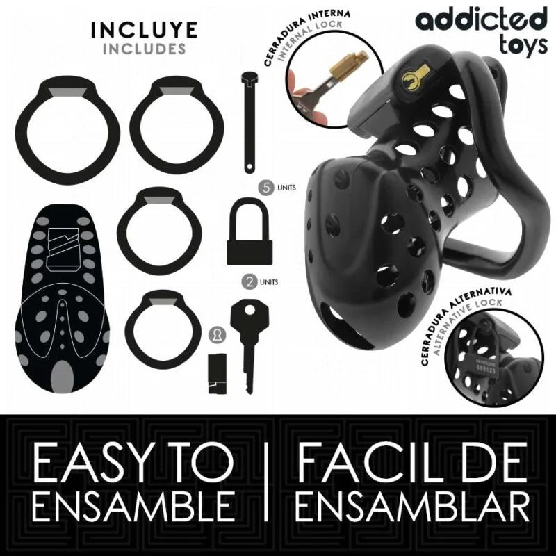 ADDICTED TOYS LOCKED – CHAINED HOLLOW PENIS CAGE
