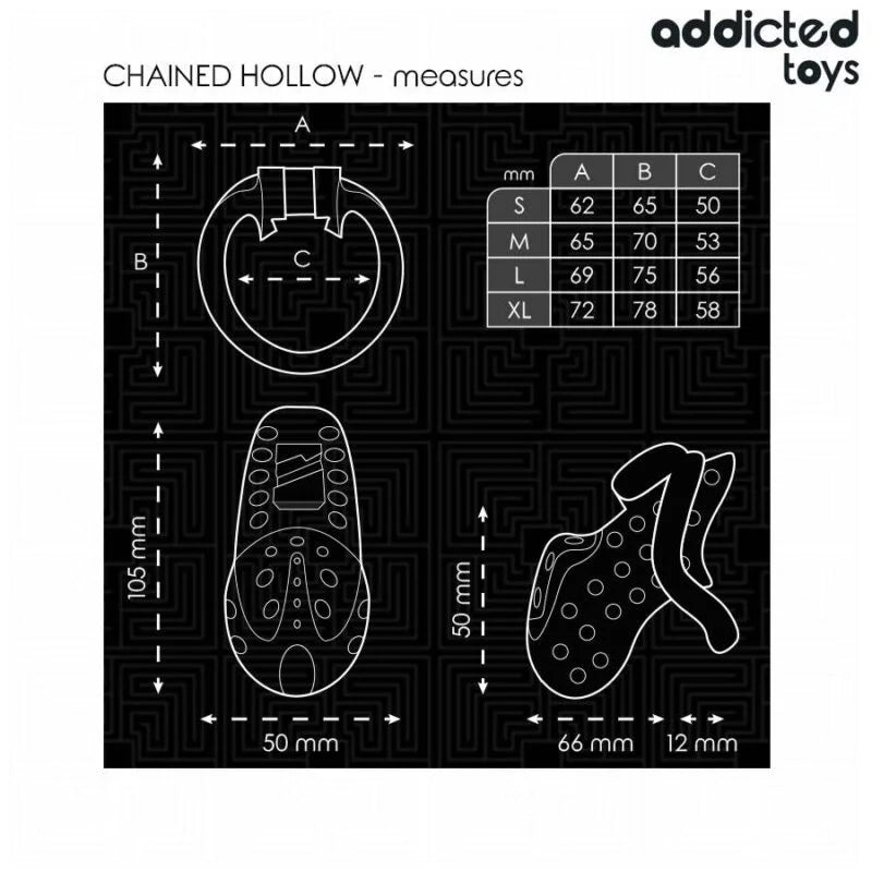 ADDICTED TOYS LOCKED – CHAINED HOLLOW PENIS CAGE