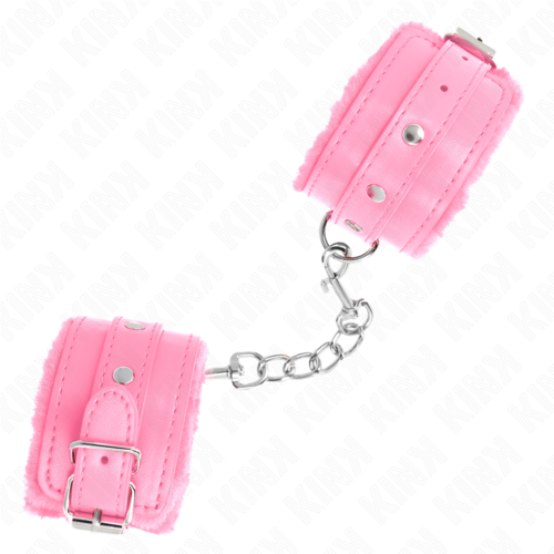 PINK FUR LINED WRIST CUFFS