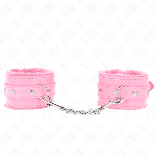 PINK FUR LINED WRIST CUFFS