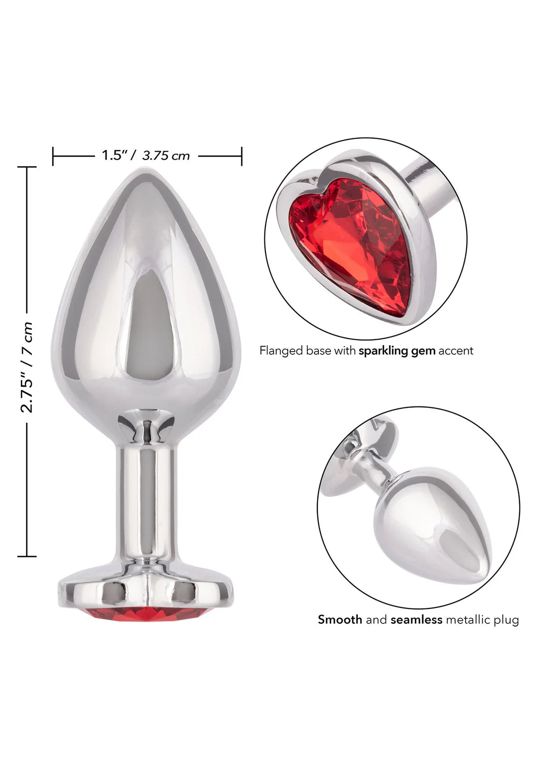 JEWEL LARGE RUBY HEART PLUG