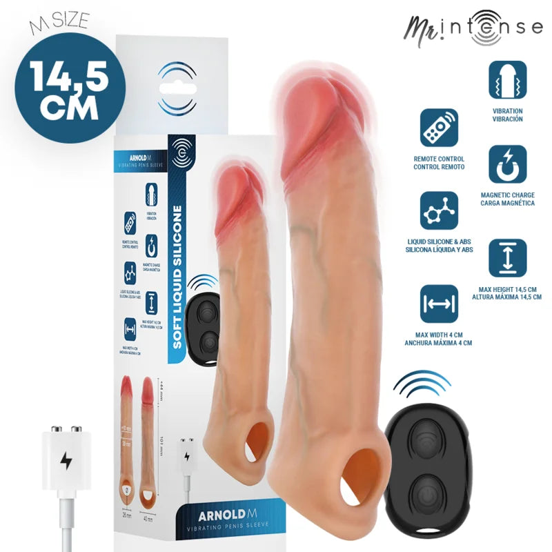 MR INTENSE – ARNOLD M VIBRATOR SILICONE PENIS SLEEVE WITH REMOTE CONTROL