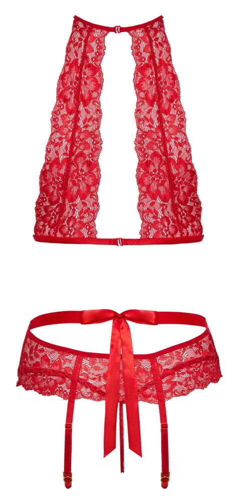 SOFT BRA, SUSPENDER BELT & THONG SET