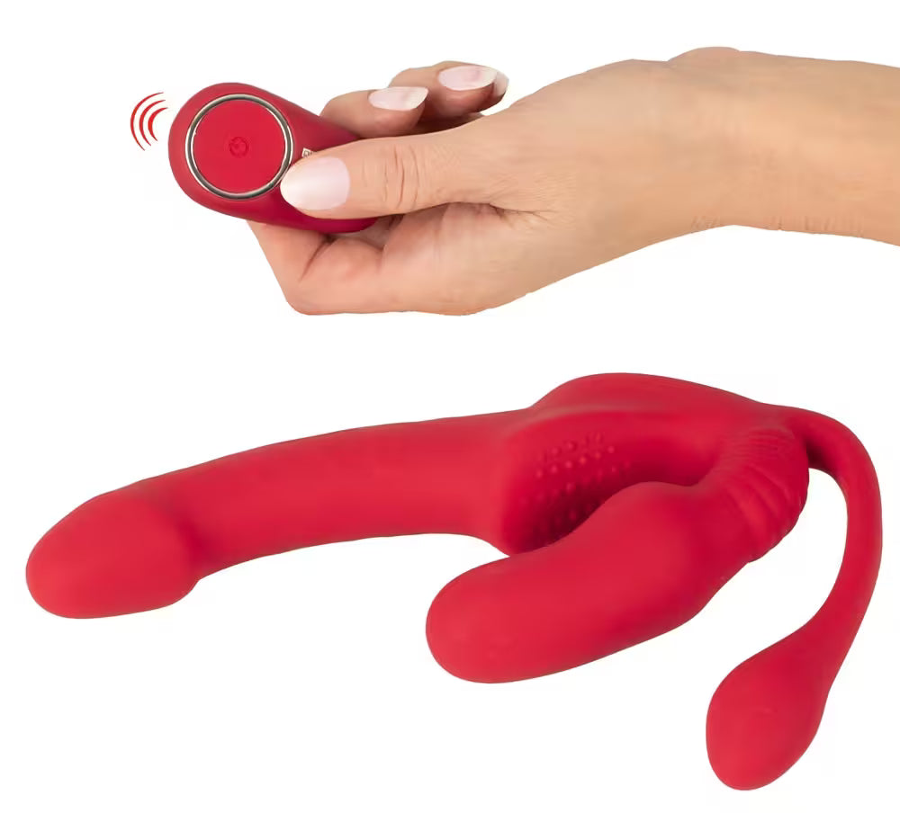 STRAPLESS STRAP-ON TRIPLE TEASER RC