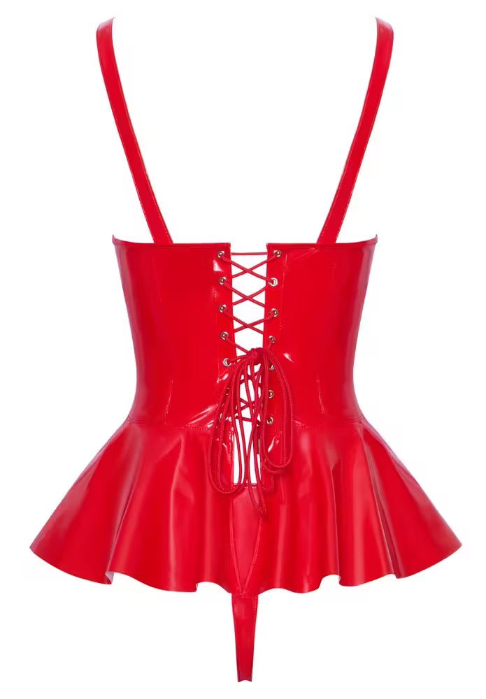 RED VINYL SET - TOP AND THONG