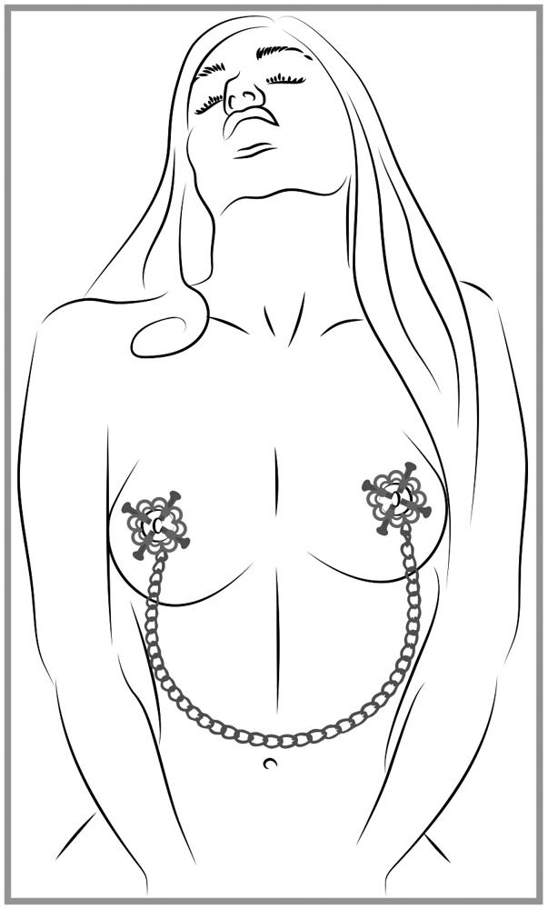 NIPPLE JEWELLERY WITH METAL CHAIN