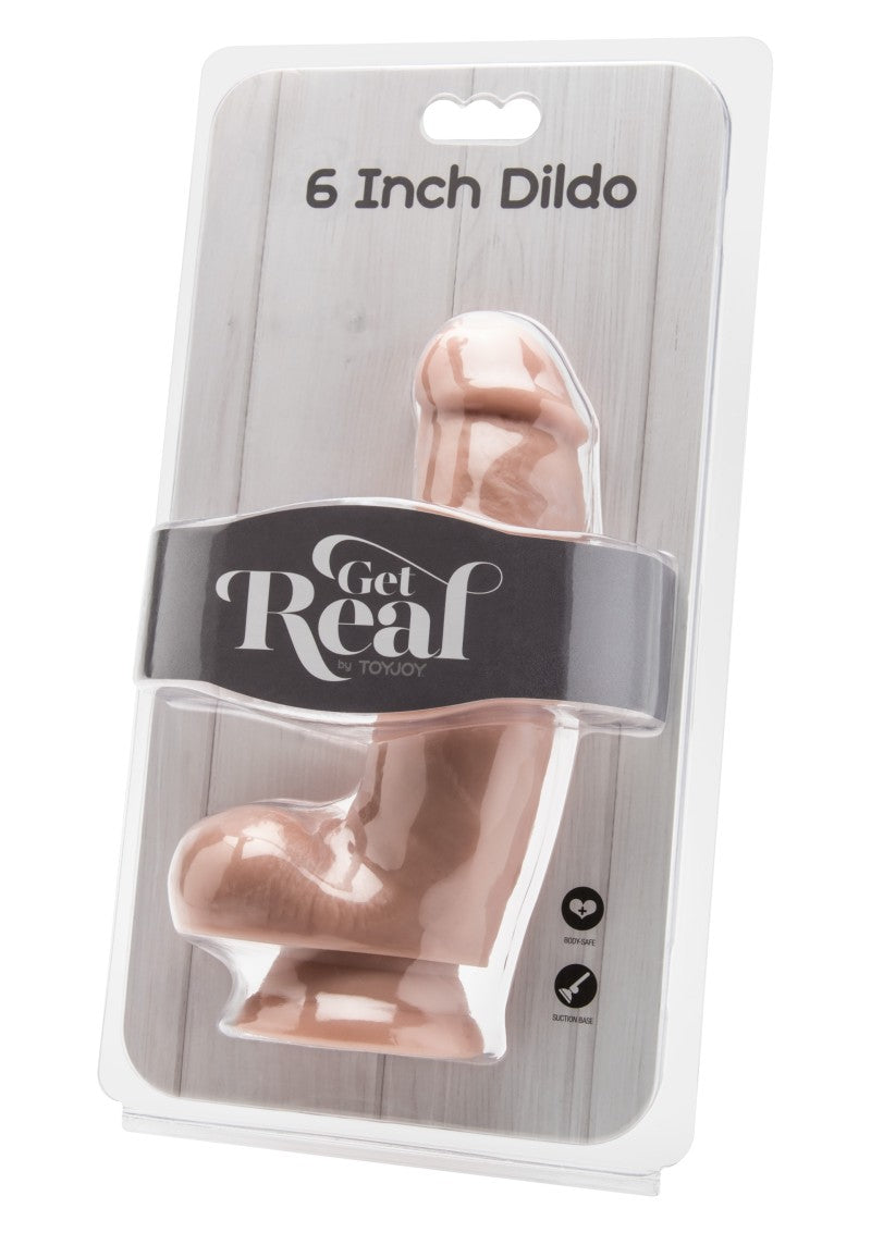 ToyJoy Get Real Dildo 6 inch - Black Realistic Dildo with Suction Cup