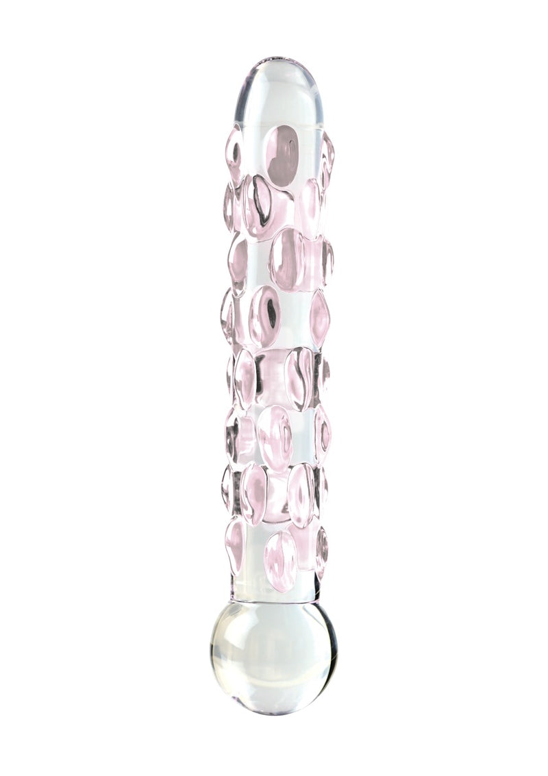 GLASS DILDO WITH STIMUATING DOTS