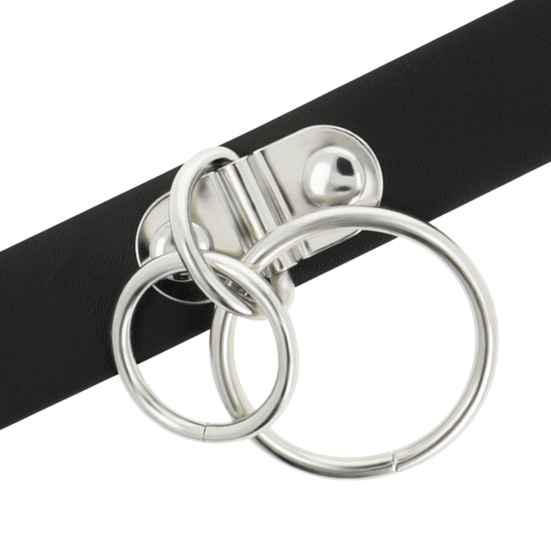 DOUBLE RING VEGAN LEATHER CHOKER